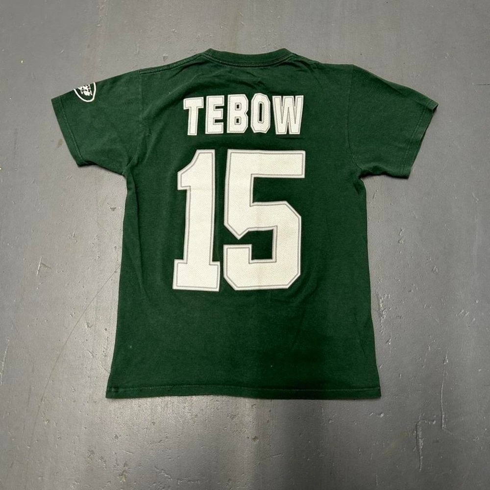 Y2K New York jets Tim Tebow double sided graphic green player jersey Tshirt
